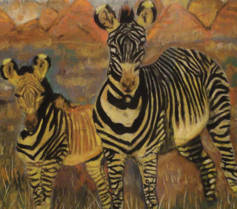 Painting of Zebras